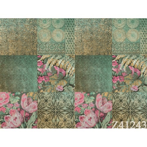 Italian Patterned Wall Decoration 10m x 0.53m, Green Color Model 41243 | Balbaid Decor Company
