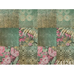 Italian Patterned Wall Decoration 10m x 0.53m, Green Color Model 41243 | Balbaid Decor Company