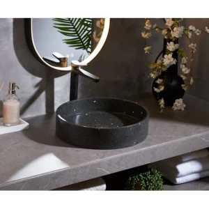 Paola Model Counter Porcelain Wash Basin Width 10 cm Length 42.5 cm, Black | Abyat Company
