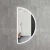Semi-Circular Lighted Bathroom Mirror Size 60×120 cm, Thickness 4 mm