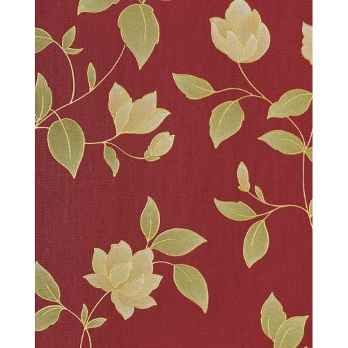 Italian Floral Wallpaper 10m x 0.53m, Red Color, Model 32476 | Balbaid Decor Company