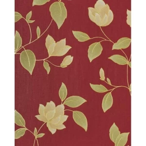 Italian Floral Wallpaper 10m x 0.53m, Red Color, Model 32476 | Balbaid Decor Company