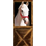 Decorative wall mural horses design, size 86×200cm, white color