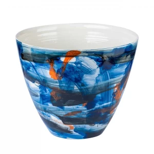 حوض نبات سيراميك مقاس 38x38x32 سم ألوان متداخلة | حدائق السلطان