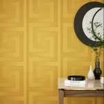 ورق جداري تصميم هندسي، مقاس 10 م×50 سم، لون ذهبي