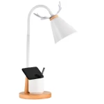 Decorative Metal Desk Lamp, 65 cm Height, 15 cm Width, White Color
