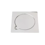 صفاية تصريف للحمام، شكل مربع، مقاس 15×15 سم، لون تيتانيوم