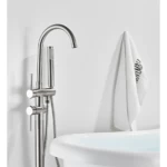 Round Floor Standing Shower Mixer, Chrome Color