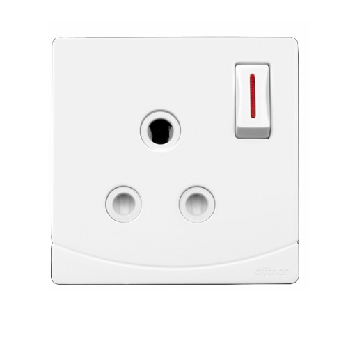 Special Socket with Switch 2 Way 15 Amp 7x7 cm White | Al Fanar