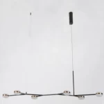 ثريا طويله اسود 6 لمبات