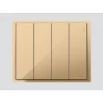 مفتاح رباعي دي 3 بيانو، لون ذهبي، مقاس 7×7 سم، 10 أمبير