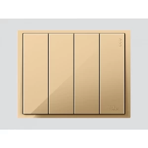 Quadruple Switch D3 Piano 7×7 cm, 10 Amp, Gold Color | Art DNA