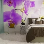 Wall mural for decoration floral design, 300 cm x 280 cm, purple color