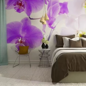 Wall Mural Floral Design 300 cm x 280 cm Purple Color | SD-1414