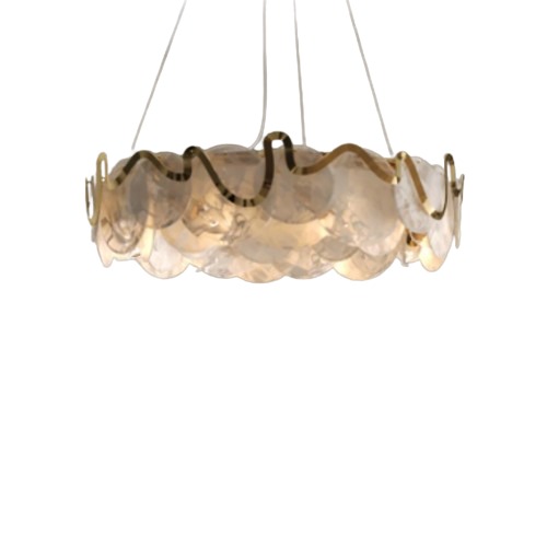 Modern White & Gold Chandelier 40cm Diameter Contemporary Ceiling Light Fixture