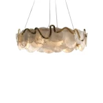 Modern Chandelier with Unique Design, Size 40 cm, White | Gold