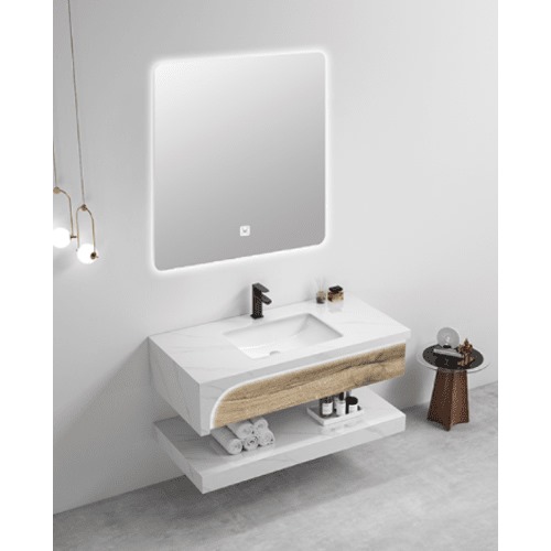 Artificial Marble Decorative Sink Ceramic Basin 60×50×20 cm Wooden White | Al Muhaidib Sanitary and Ceramic