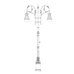 Aluminum street lighting pole, height 5.3 meters, base 300 mm, thickness 3 mm