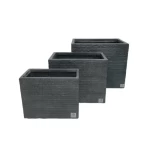 Fiberglass Decorative Planter, Size 41x22x51 cm, Black Color.