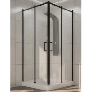 كابينة دش زجاجية مع قاعدة مربعة مقاس 100×100 سم، زجاج شفاف | شركة ابيات