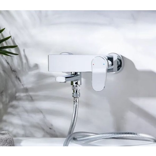 Bath Mixer Brass 23×23×12 cm, Hex Model Chrome Color | Abyat Company