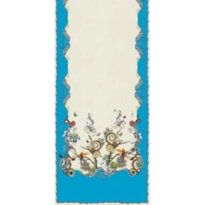 Patterned Wallpaper 10m×0.70m Blue with Beige Color, Model 12077 | Balbaid Decor Company