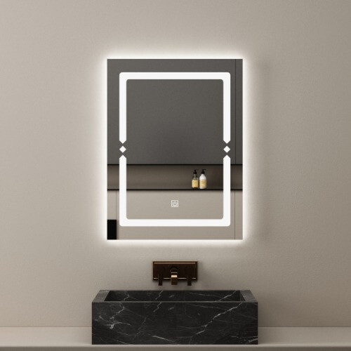 Illuminated Mirror 60×80 Cm, Rectangular Shape | Al Muhaidib Sanitary and Ceramic