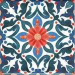 Hexagonal Veracruz Porcelain with Spanish Design, Multicolored, Size 15×15 cm