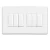 Electrical light switch 6 gang 2 way 10 Amp Sidra Alfanar Size 14 × 7 cm Color White 