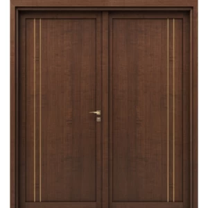 Premium Luxury Wooden Entrance Door Double 220×235 cm 6 cm Thick Dark Brown | GM02