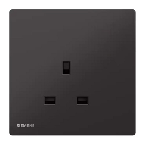 فيش مفرد 13 امبير 86×86 مم، فضي داكن، 250 فولت | Siemens (Delta Peleus)