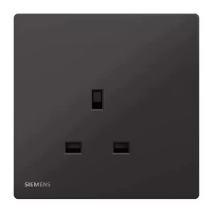فيش مفرد 13 امبير 86×86 مم، فضي داكن، 250 فولت | Siemens (Delta Peleus)