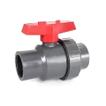 UPVC Double Union Plastic Ball Valve Size 80 mm, Grey Color | Cosmoplast 