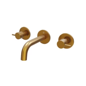 Frameless Wall Mounted Washbasin Mixer 17x23x8.5 cm Matte Gold | Hatch Company