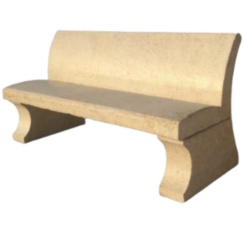 كراسي خرسانية مسلحة كسر رخام لامع مع مسند ظهر 190x65x95 سم أبيض | متجر ماتكل