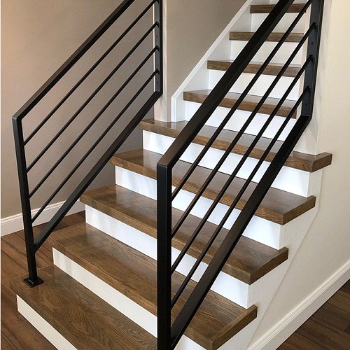 Rectangular Galvanized Iron Railing for Stairs, Handle Size 1.25 inch, Height 110 cm | Matkel Store