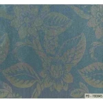 ورق جدران تصميم ورود مقاس 10 م×1.06م، لون فيروزي، موديل 700045
