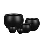 X-Small Black Fiberglass Plant Pot 30x30x23 cm