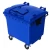 Plastic Waste Bin with Double Lid Blue Color Capacity 1100 Liter Size 1.37×1.07×1.33 meter