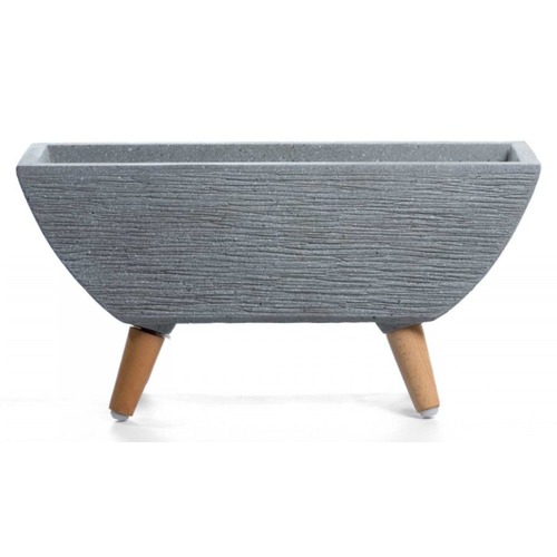 Fiber Cement Planter Pot 70x24x39 cm, Gray | Sultan Garden Center