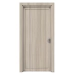 Premium wooden entrance door with classic finish, gray color, size 235 x 115 cm, thickness 6 cm, model M02