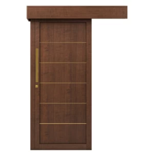 Natural Wood Sliding Door Solid 110×265cm, Thick 6 cm, Brown | GM01