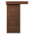 باب سحاب خشب طبيعي بريميوم صلب، بني، مقاس 110×265 سم، سمك 6 سم، موديل GM01