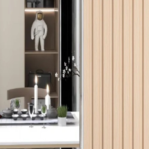 Wooden Wall Decoration 120 cm Width 120 mm Thickness Beige | C-143