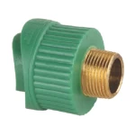 Plastic PPR Saddle  [SDR 5] With male Thread Size 75 mm x 3/4 inch  PN 25 Bar  Green Color | Almona