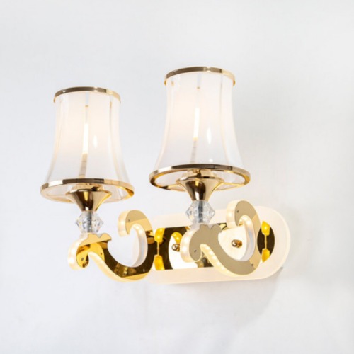 Decorative Wall Light 27 cm Length 24 cm Depth Gold and White | 40150