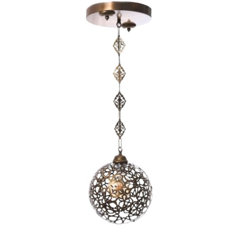 Copper Hanging Ceiling Light Single, 50 cm Wire, 30 cm Length, 23 cm Width | Matkel Store