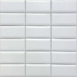 Velvet Porcelain for Floors and Walls, 8 mm Thickness, matte Surface, white Color, Dimensions 15×5 cm