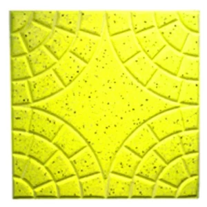 بلاط أسمنتي للأرضيات 40×40×4 سم لون أصفر، تصميم أرباع دوائر كلاسيكو | شركة الوسد للصناعة
