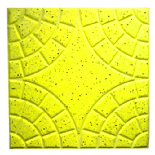 بلاط أسمنتي للأرضيات 40×40×4 سم لون أصفر، تصميم أرباع دوائر كلاسيكو | شركة الوسد للصناعة